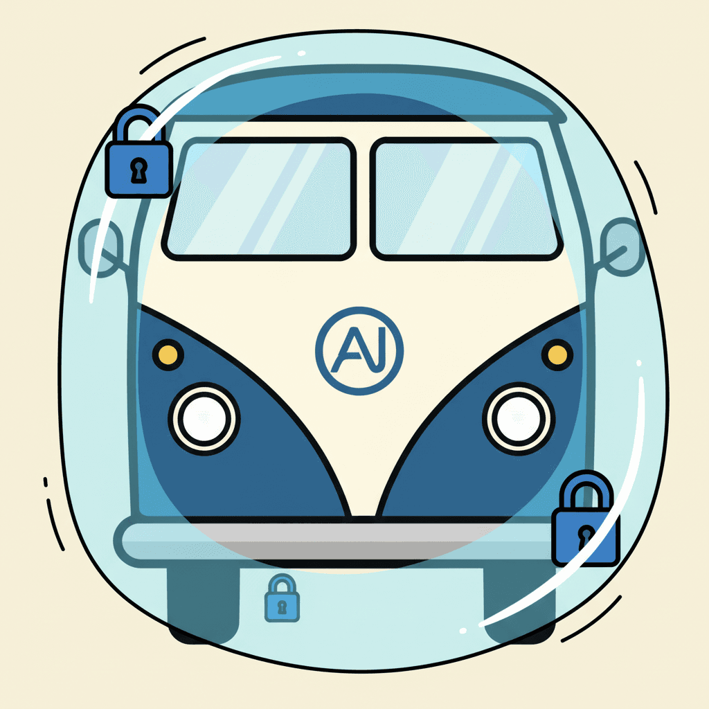 AI Struggle Bus with protective shield